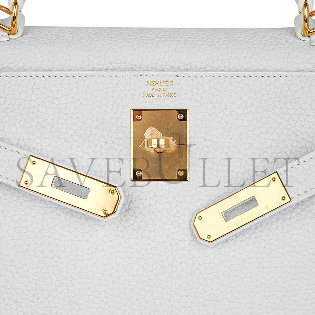 H**mes kelly 28 white bag gold hardware leather (28*22*10cm)